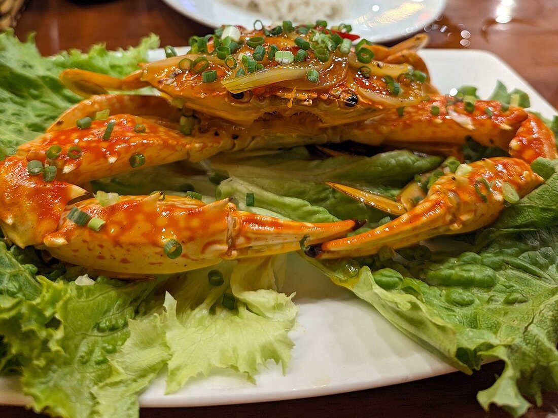 Roasted Crab with Tamarind Sauce At Passion Restaurant & Bar - Best Seafood Restaurant An Bang Beach