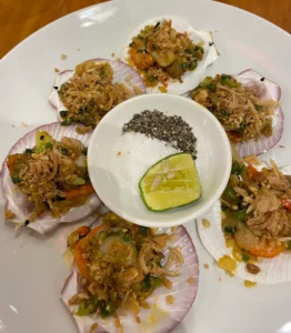 Fresh grilled scallops at An Bang beach - PASSION RESTAURANT